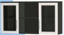 Антресоль большая с двумя стеклодверями ДЛЯ ГОСТИНОЙ АБС-2 Венге/Дуб выбеленный в Калачинске - kalachinsk.katalogmebeli.com | фото