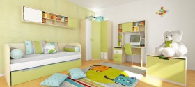 Детская комната Эппл (Зеленый/Белый/корпус Клен) в Калачинске - kalachinsk.katalogmebeli.com | фото 5