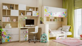 Детская комната Флёр (Белый/корпус Клен) в Калачинске - kalachinsk.katalogmebeli.com | фото 1