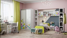 Детская комната Флер (Белый/корпус Выбеленное дерево) в Калачинске - kalachinsk.katalogmebeli.com | фото 1