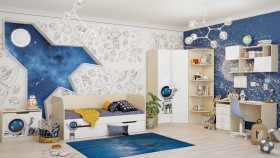Детская комната Санни (Белый/корпус Клен) в Калачинске - kalachinsk.katalogmebeli.com | фото 2