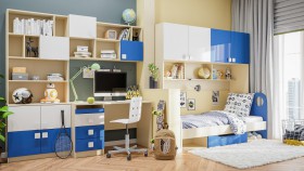 Детская комната Скай Люкс (Синий/Белый/корпус Клен) в Калачинске - kalachinsk.katalogmebeli.com | фото 9