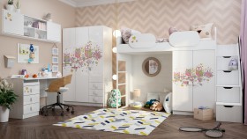 Детская комната Совушки (Белый/корпус Выбеленное дерево) в Калачинске - kalachinsk.katalogmebeli.com | фото 1