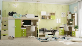 Детская комната Твит (Белый/Зеленый/корпус Клен) в Калачинске - kalachinsk.katalogmebeli.com | фото 8