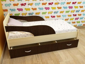 Кровать детская Максимка Млечный дуб/Венге в Калачинске - kalachinsk.katalogmebeli.com | фото