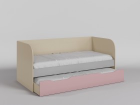 Диван-кровать Грэйси (Розовый/Серый/корпус Клен) в Калачинске - kalachinsk.katalogmebeli.com | фото