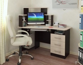 Компьютерный стол Каспер (венге/лоредо) в Калачинске - kalachinsk.katalogmebeli.com | фото
