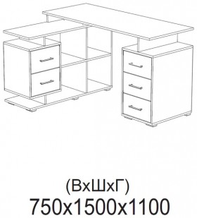 Компьютерный стол угловой СКМУ-3 белый в Калачинске - kalachinsk.katalogmebeli.com | фото 2