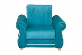 Кресло для отдыха "Порто" (велюр киви бирюза / микровельвет крем) в Калачинске - kalachinsk.katalogmebeli.com | фото 3