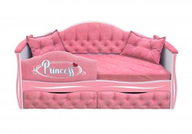 Кровать 160 серии Иллюзия 2 ящика 36 Розовый (мягкий бортик/подушки) в Калачинске - kalachinsk.katalogmebeli.com | фото
