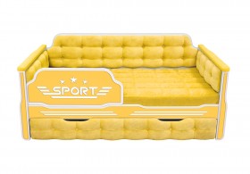 Кровать 170 серии Спорт 1 ящик 74 Жёлтый (мягкие боковые накладки) в Калачинске - kalachinsk.katalogmebeli.com | фото