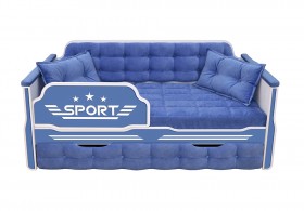 Кровать 170 серии Спорт 1 ящик 85 Синий (подушки) в Калачинске - kalachinsk.katalogmebeli.com | фото