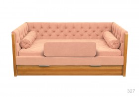 Кровать 180 серии Леди + ящик 15 Бледно-розовый (мягкий бортик/подушка валик) в Калачинске - kalachinsk.katalogmebeli.com | фото
