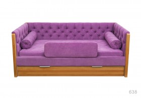 Кровать 180 серии Леди + ящик 32 Фиолетовый (мягкий бортик/подушка валик) в Калачинске - kalachinsk.katalogmebeli.com | фото