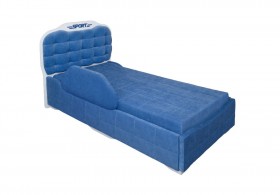 Кровать 190 Атлет Lux 29 Синий (мягкий бортик) в Калачинске - kalachinsk.katalogmebeli.com | фото