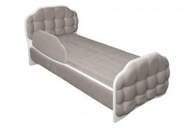 Кровать 190 Атлет Lux 96 Серый (мягкий бортик) в Калачинске - kalachinsk.katalogmebeli.com | фото