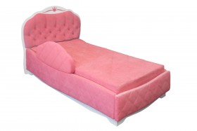 Кровать 190 Гармония Lux 36 Розовый (мягкий бортик) в Калачинске - kalachinsk.katalogmebeli.com | фото