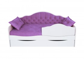 Кровать 190 серии Иллюзия Лайт 1 ящик 32 Фиолетовый (подушки) в Калачинске - kalachinsk.katalogmebeli.com | фото
