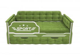 Кровать 190 серии Спорт 1 ящик 76 Зелёный (мягкие боковые накладки) в Калачинске - kalachinsk.katalogmebeli.com | фото
