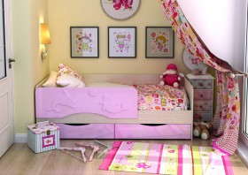 Кровать Алиса КР-812 1,6 Белфорд/Розовый металлик в Калачинске - kalachinsk.katalogmebeli.com | фото