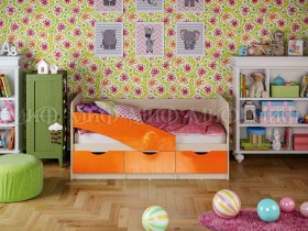 Кровать Бабочки 1,6м (Оранжевый металлик) в Калачинске - kalachinsk.katalogmebeli.com | фото