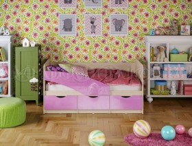 Кровать Бабочки 1,6м (Сиреневый металлик) в Калачинске - kalachinsk.katalogmebeli.com | фото
