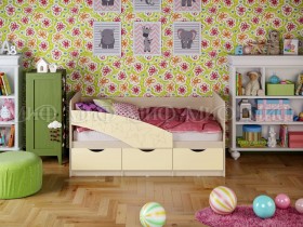 Кровать Бабочки 1,6м (Ваниль матовый) в Калачинске - kalachinsk.katalogmebeli.com | фото