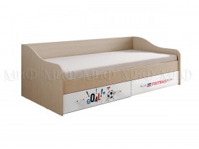 Кровать Boy Вега 0,9 м (Дуб беленый/Белый глянец/фотопечать) в Калачинске - kalachinsk.katalogmebeli.com | фото