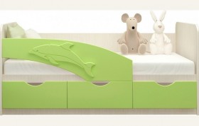 Кровать детская 1,6м Дельфин (Салатовый металлик) в Калачинске - kalachinsk.katalogmebeli.com | фото