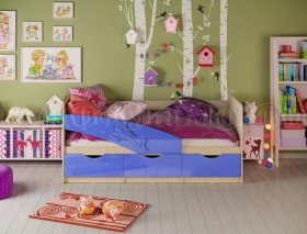 Кровать детская 1,6м Дельфин (Синий металлик) в Калачинске - kalachinsk.katalogmebeli.com | фото 1