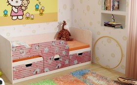 Кровать детская Минима Лего 1,86м с ящиками (дуб атланта/лиловый сад) в Калачинске - kalachinsk.katalogmebeli.com | фото 4