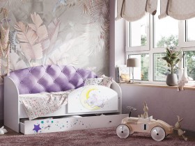 Кровать детская Звездочка Белый/Фиолетовый в Калачинске - kalachinsk.katalogmebeli.com | фото 1