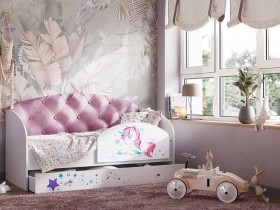Кровать детская Звездочка Белый/Розовый в Калачинске - kalachinsk.katalogmebeli.com | фото