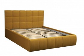 Кровать "Диана" ш. 1400 (Н=1010мм) (жаккард горчица) в Калачинске - kalachinsk.katalogmebeli.com | фото