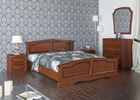 Кровать Елена из массива сосны 1200*2000 Орех в Калачинске - kalachinsk.katalogmebeli.com | фото