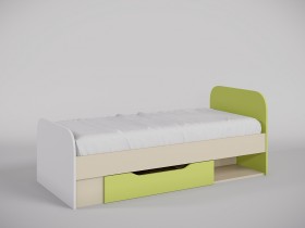Кровать Эппл 1650х750 (Зеленый/Белый/корпус Клен) в Калачинске - kalachinsk.katalogmebeli.com | фото