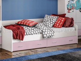 Кровать Fashion-1 Вега 0,9 м (Белый/Розовый) в Калачинске - kalachinsk.katalogmebeli.com | фото