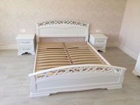 Кровать Грация-1 из массива сосны 1600*2000 Белый античный в Калачинске - kalachinsk.katalogmebeli.com | фото 9