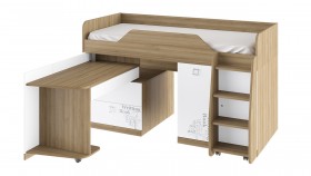 Кровать комбинированная «Оксфорд» (Ривьера/Белый с рисунком) в Калачинске - kalachinsk.katalogmebeli.com | фото 3