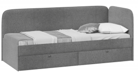 Кровать «Молли» с мягкой обивкой (900) тип 1 (Микровелюр Scandi Graphite 22) в Калачинске - kalachinsk.katalogmebeli.com | фото