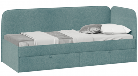 Кровать «Молли» с мягкой обивкой (900) тип 1 (Микровелюр Scandi Indigo 11) в Калачинске - kalachinsk.katalogmebeli.com | фото