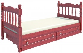 Кровать одинарная Аленка из массива сосны 800*1890 Орех в Калачинске - kalachinsk.katalogmebeli.com | фото 2