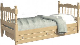 Кровать одинарная Аленка из массива сосны 800*1890 Сосна в Калачинске - kalachinsk.katalogmebeli.com | фото 1
