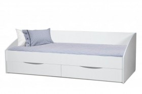 Кровать одинарная "Фея - 3" (симметричная) New/(белый / белый / ДВПО: белый) в Калачинске - kalachinsk.katalogmebeli.com | фото