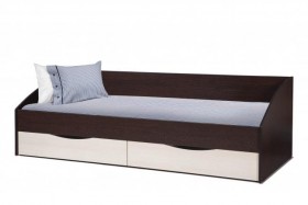 Кровать одинарная "Фея - 3" (симметричная) New (венге / вудлайн кремовый / ДВПО: белый) в Калачинске - kalachinsk.katalogmebeli.com | фото