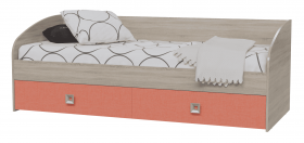 Кровать односпальная с двумя ящиками Сити 2045 Дуб сонома/Аква в Калачинске - kalachinsk.katalogmebeli.com | фото 2