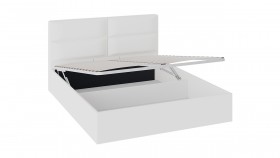 Кровать «Глосс» с мягкой обивкой и подъемным механизмом тип 1 (1400) (Белая) в Калачинске - kalachinsk.katalogmebeli.com | фото 2