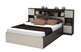 Кровать с прикроватным блоком КР 552 Спальня Basya (венге/белфорт) в Калачинске - kalachinsk.katalogmebeli.com | фото