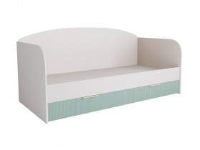 Кровать с ящиками ДКД 2000.1 Лавис (Белый софт/Зеленый софт/корпус Белый) в Калачинске - kalachinsk.katalogmebeli.com | фото