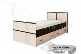 Кровать Сакура с настилом и ящиками 0,9 (Венге/Лоредо) в Калачинске - kalachinsk.katalogmebeli.com | фото